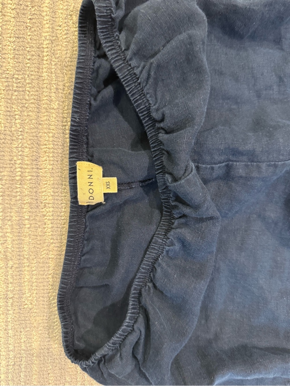 DONNI Navy Linen Simple Pant size XXS - Picture 5 of 7